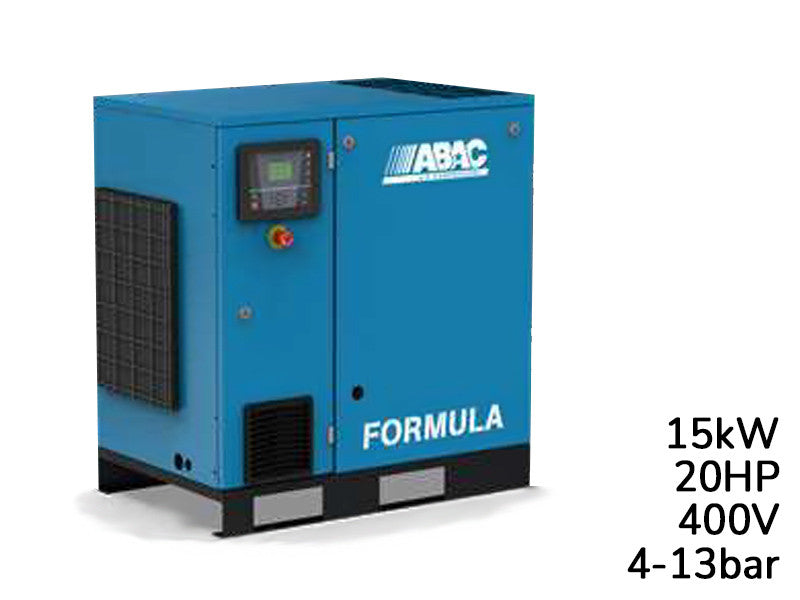 Compresseur rotatif à vis Abac Formula I 15kW vitesse variable sur socle 4-13 bar