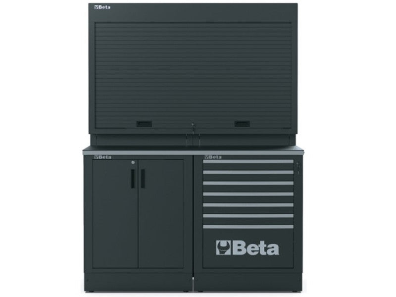 Beta mobilier modulable atelier RSC50 B 1495x690x2000 mm gris foncé