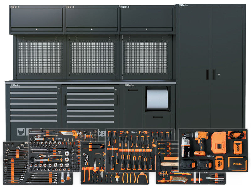 Beta Mobilier Atelier Combiné RSC50 2.0 F/411UT - 3155 x 760 x 2000 mm - 411 outils