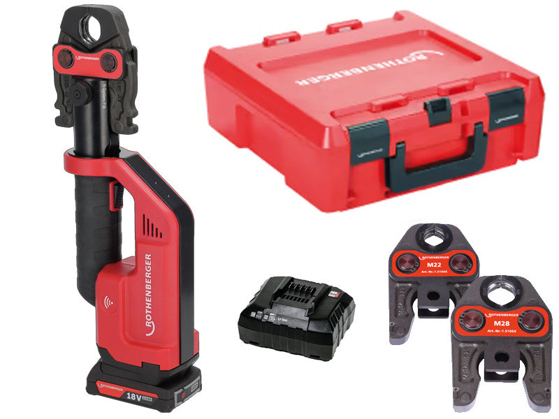Rothenberger Romax Compact III AMP 18V Elektrische Presse mit 3 Backen M 