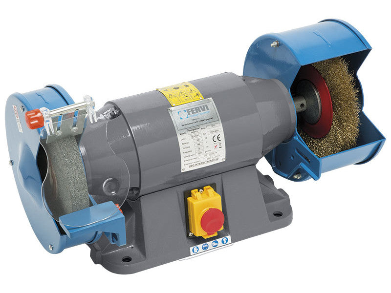 Meuleuse d'établi combinée Fervi 0554/400V triphasée 400V 0,9kW, 200mm