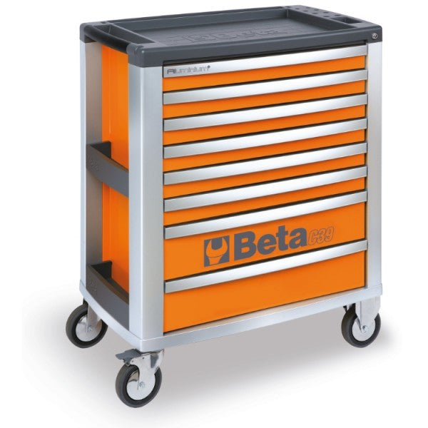 Beta servante d'atelier C39 mobile 8 tiroirs structure aluminium orange