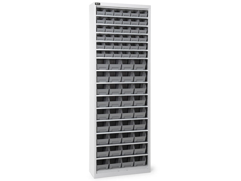 Armoire porte-quincaillerie Fami Perfom AK 700x267x1996mm avec 72 bacs Picking Box Air - Gris RAL 7035 réf.PERFOMAK11