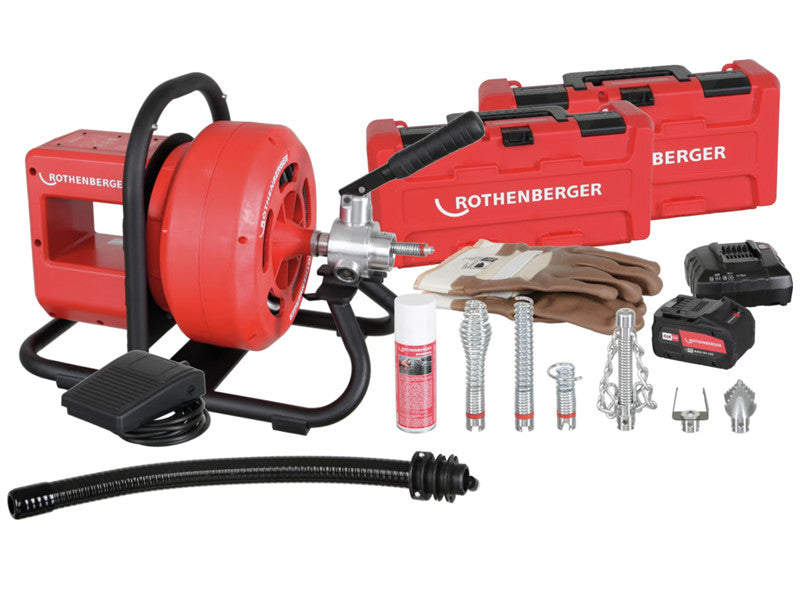 Rothenberger Rodrum VarioClean Machine Débouchage Batterie 18V + Spirales