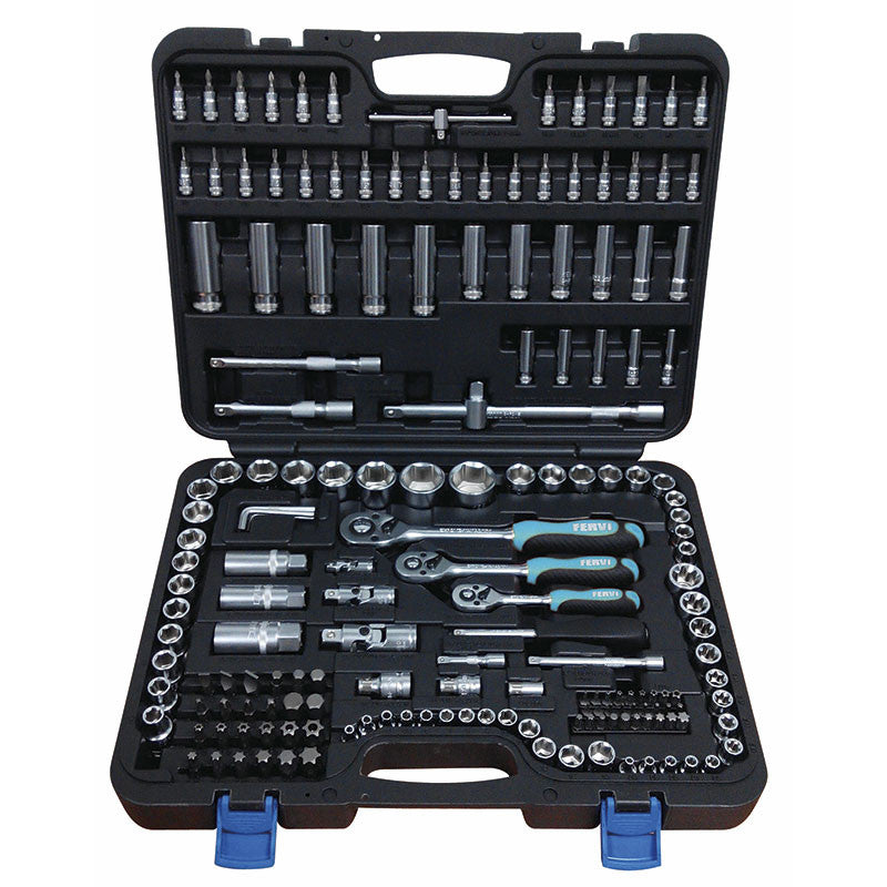 Fervi Clés à douille S179 chromées en kit de 1/4" 3/8" et 1/2" (179pcs)