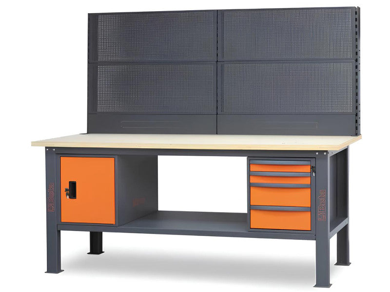 Beta banc de travail C58BC-W2,1 210cm orange anthracite 4 tiroirs armoire