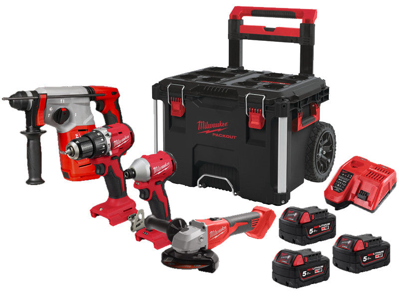 Kit Milwaukee 18V 4 outils perceuse visseuse à chocs perforateur meuleuse