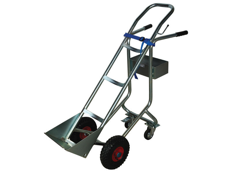 Chariot porte-bouteilles monoplace à 4 roues Carvel avec palette de chargement et caisse, charge 150 kg