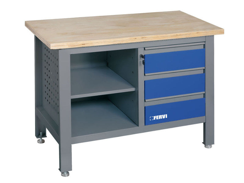 Stół warsztatowy Fervi B009/A1 z blatem drewnianym 1200x600x865 mm