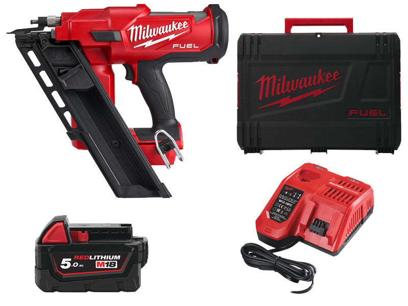 Milwaukee Akku-Nagler M18 Fuel FFN-502C 18V 5,0Ah 34° 50-90mm
