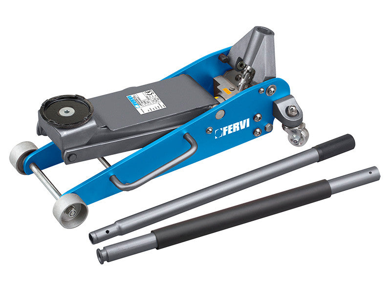 Fervi C039/25 Cric rouleur en aluminium et acier avec double élément de pompage 2,5 tonnes