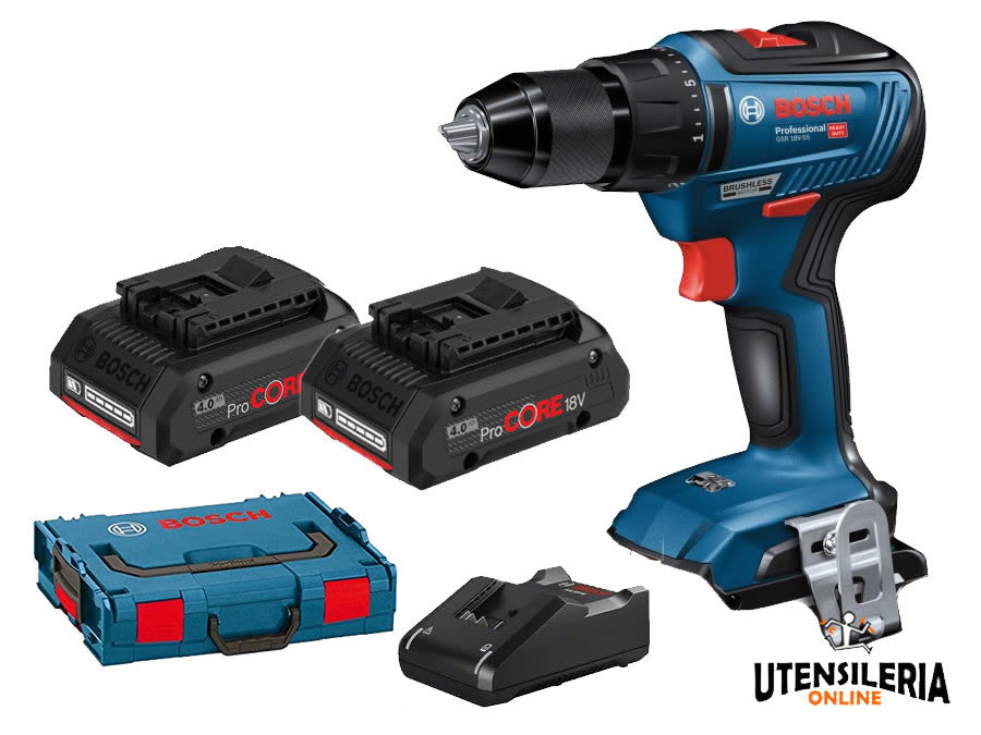 Bosch Professional perceuse-visseuse sans fil GSR 18V-55 55Nm 2 batteries 4Ah L-BOXX