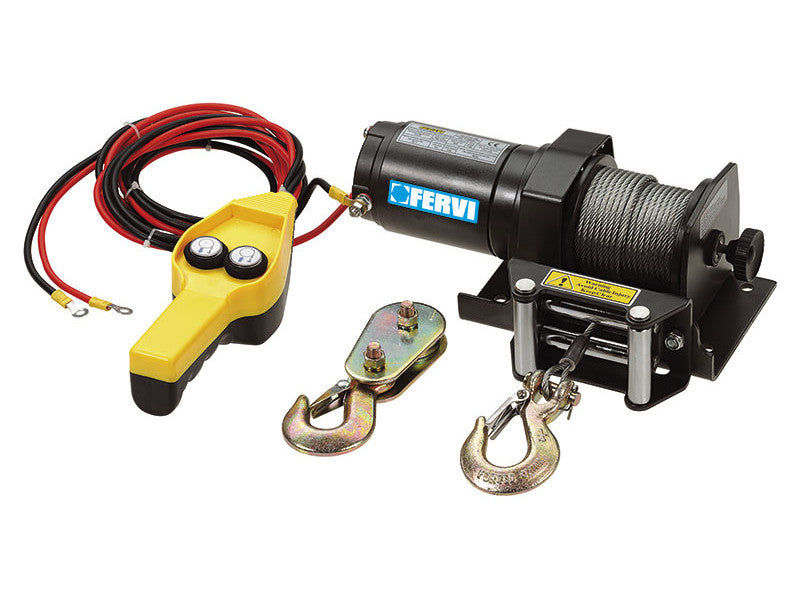 Treuil électrique Fervi 0630/0900 en courant continu 12 V 0,7 kW