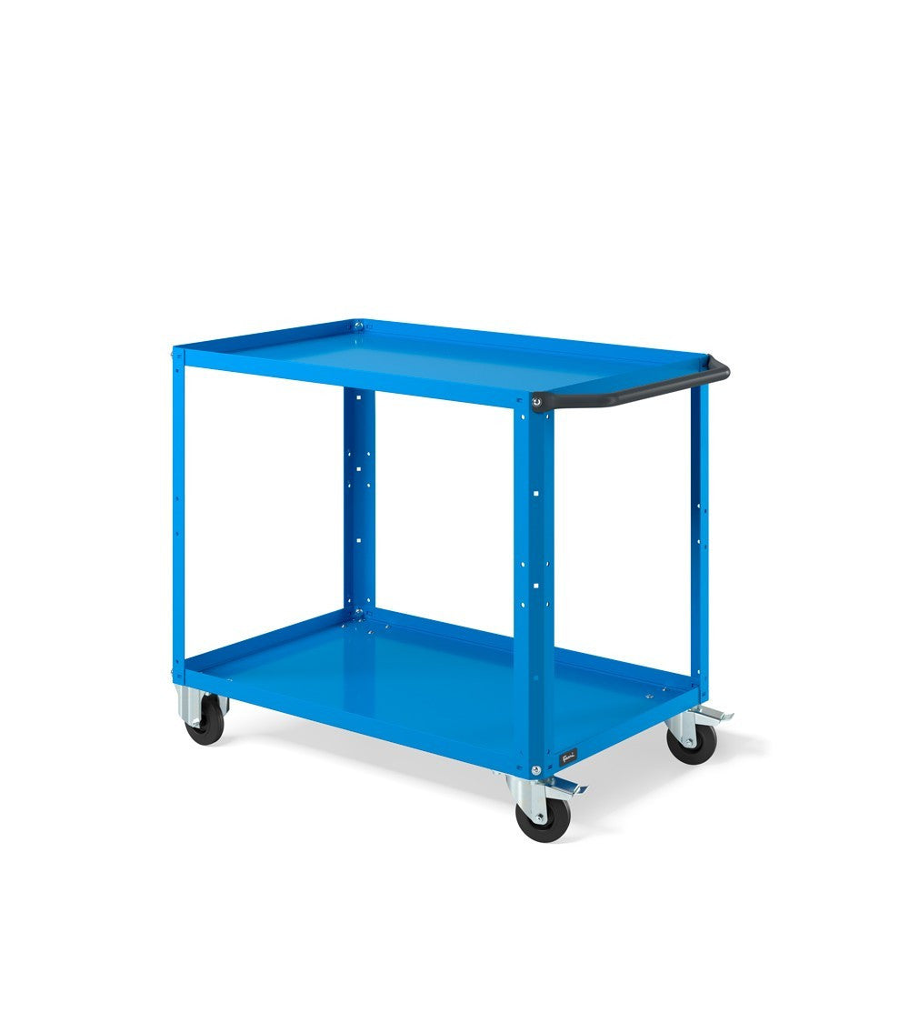 Chariot à deux plateaux Clever Large Fami plateau en acier charge 225kg - Gris RAL 7035