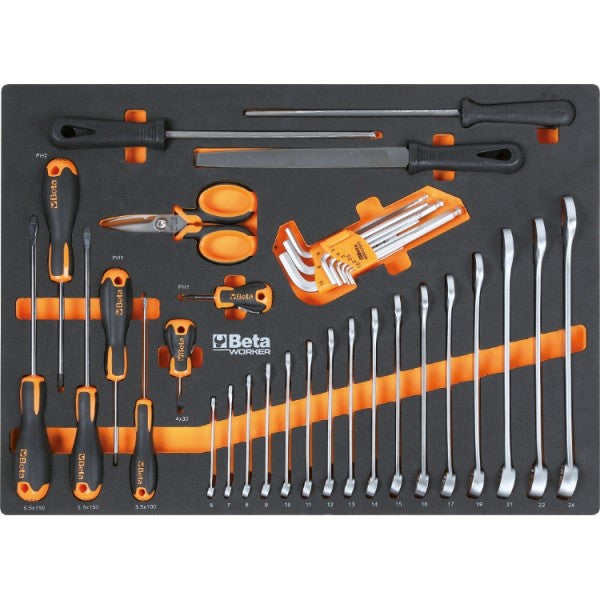 Beta Servante d'Atelier 6 Tiroirs 196 Outils Gris C04BOX-A VU