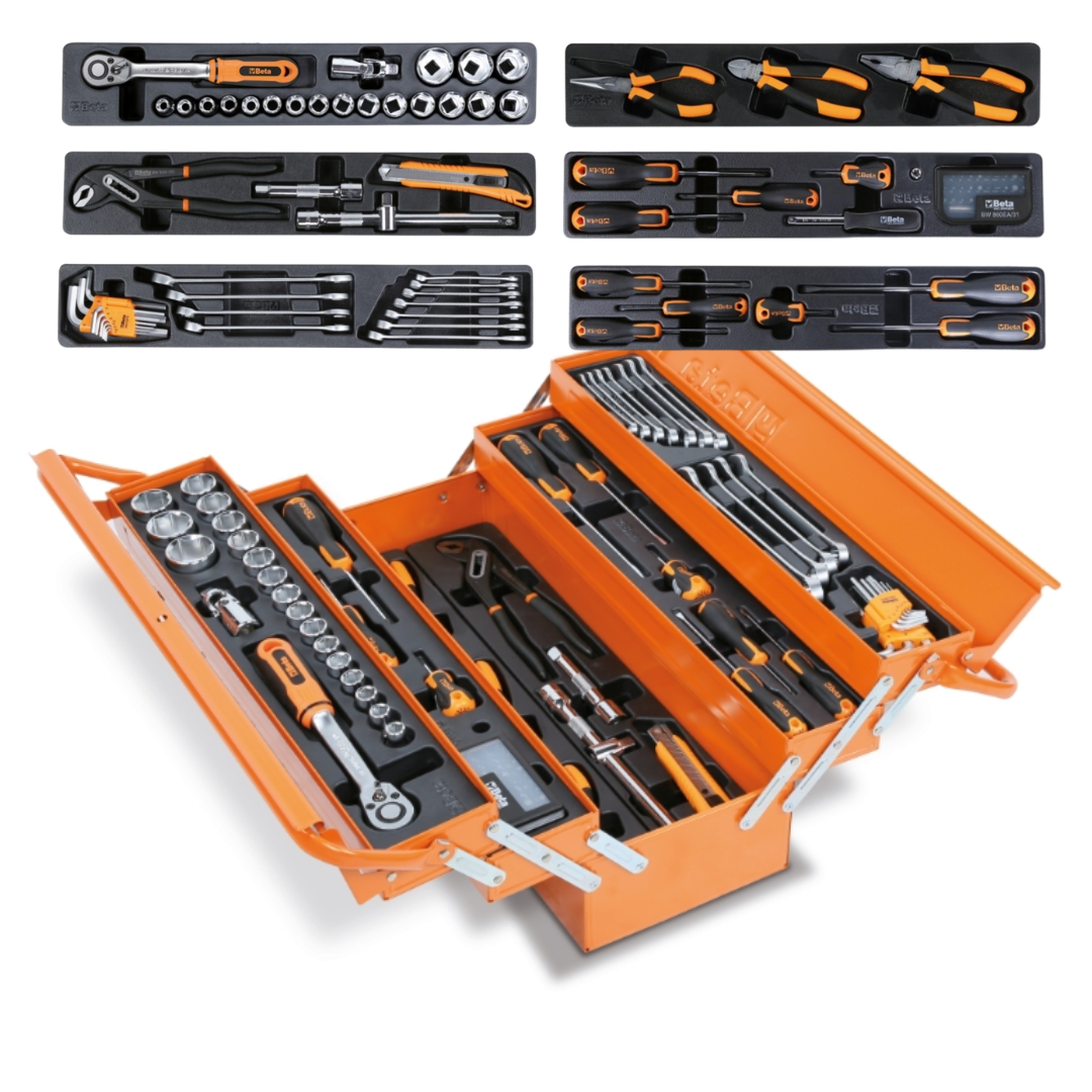 Beta boîte à outils 2120L-E/T91 orange 91 outils tôle professionnelle