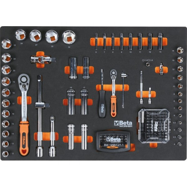 Beta Servante d'Atelier 6 Tiroirs 196 Outils Gris C04BOX-A VU