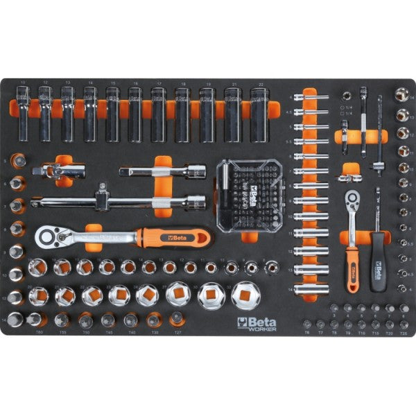 Servante d’atelier mobile Beta Worker BW 2400S 7/I-S avec 7 tiroirs et 235 outils universels