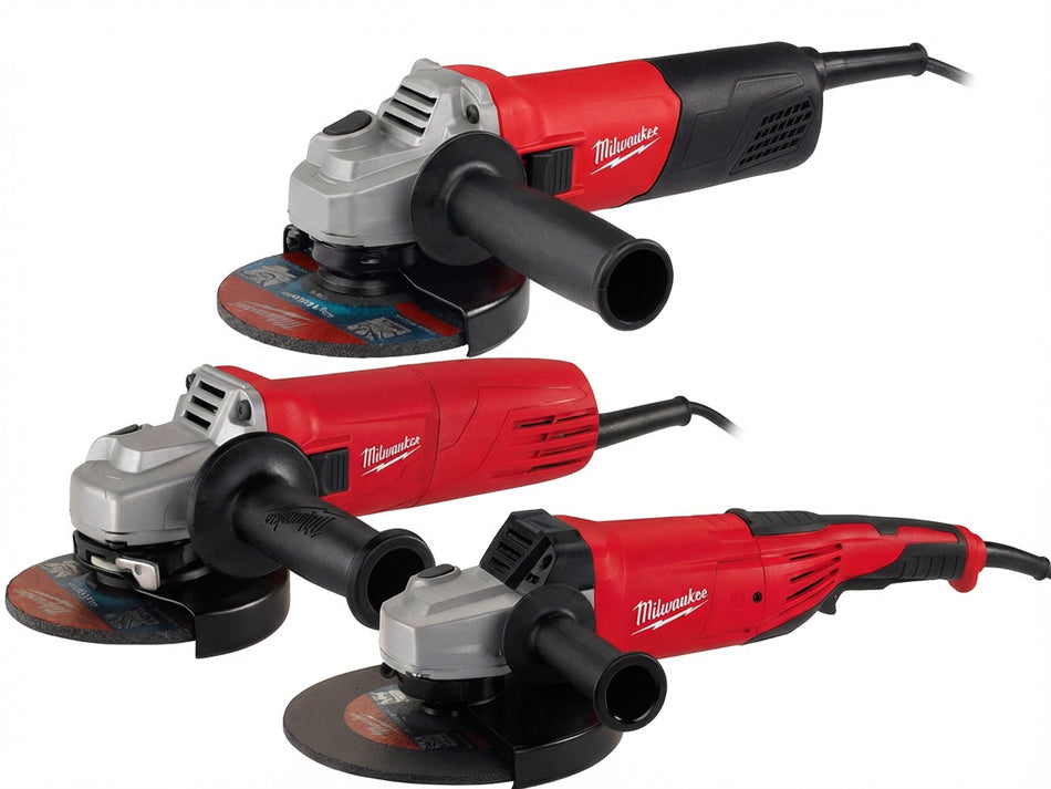 Milwaukee kit 3 meuleuses angulaires AG 800W 1000W 2200W professionnelles