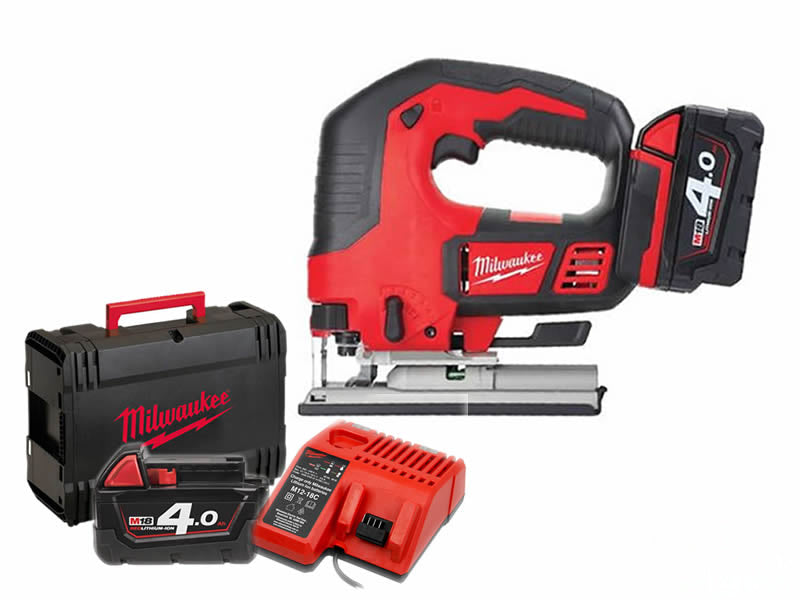 Milwaukee M18 BJS-402C 18V Stichsäge mit 2 x 4,0Ah Akkus und Ladegerät