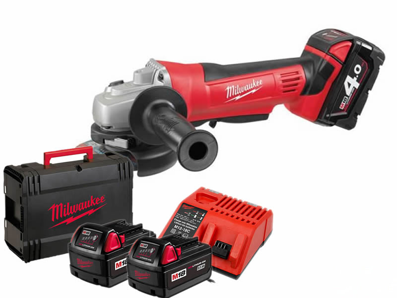 Milwaukee 115mm M18 Akku-Winkelschleifer-Set mit 18V Li-Ionen-Akku