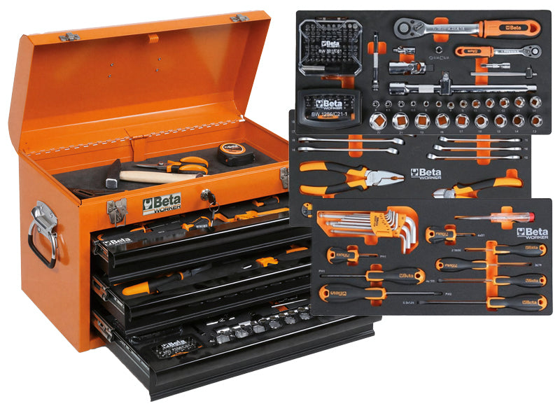 Beta utensili servante BW 2200E/21 orange 3 tiroirs avec 159 outils