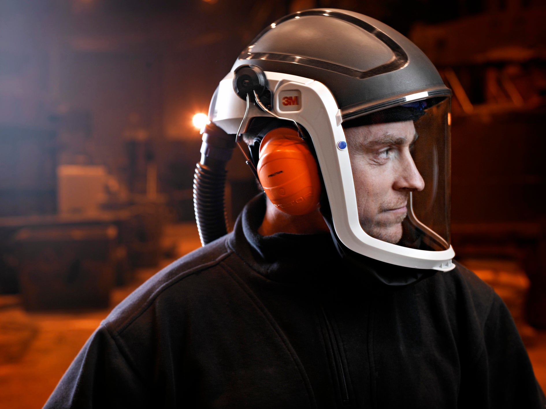 3M Versaflo M-306 Casque de Sécurité Léger avec Visière Protection Complète