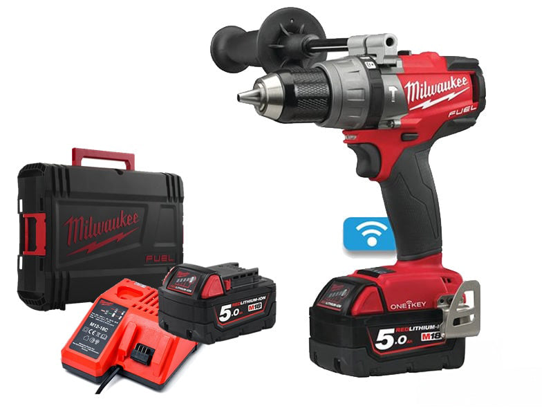 Milwaukee Perceuse visseuse à percussion sans fil M18 ONEPD ONE-KEY 18V 5.0Ah